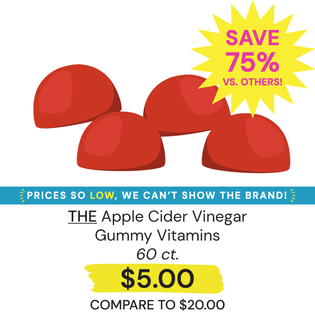 $5 THE Apple Cider Vinegar Gummy Vitamins Save 75% vs. Others