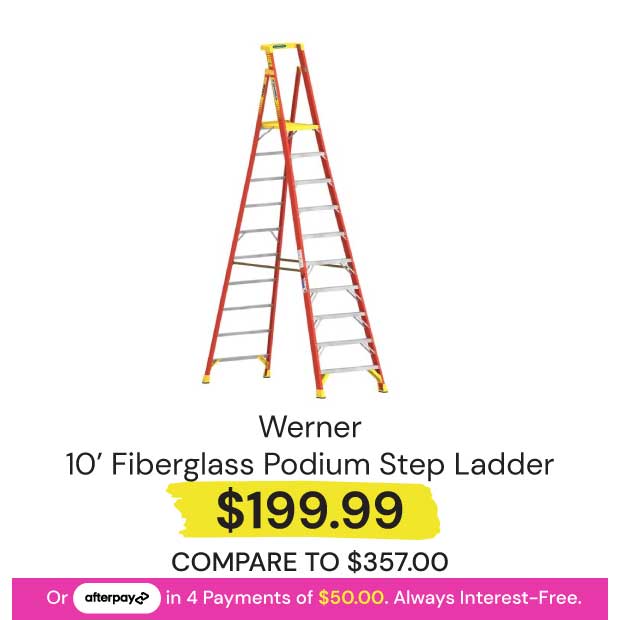 $199.99 Werner 10' Fiberglass Podium Step Ladder