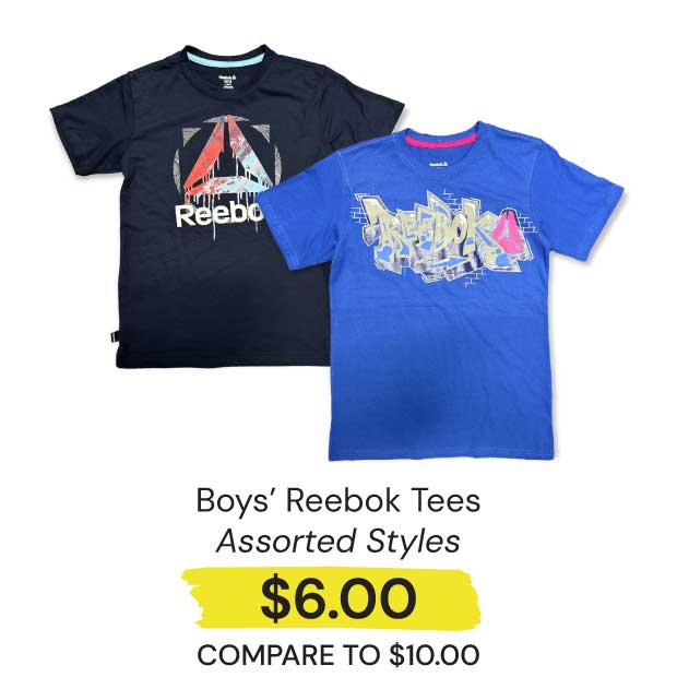 $6 Boys' Reebok Tees