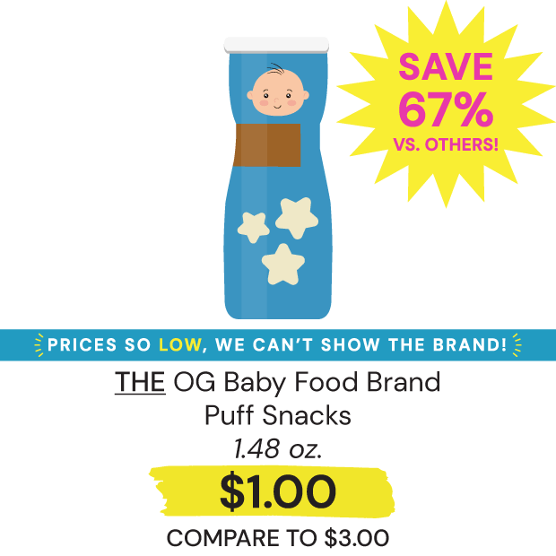 $1 OG Baby Food Brand Puff Snacks Save 67% vs. Others