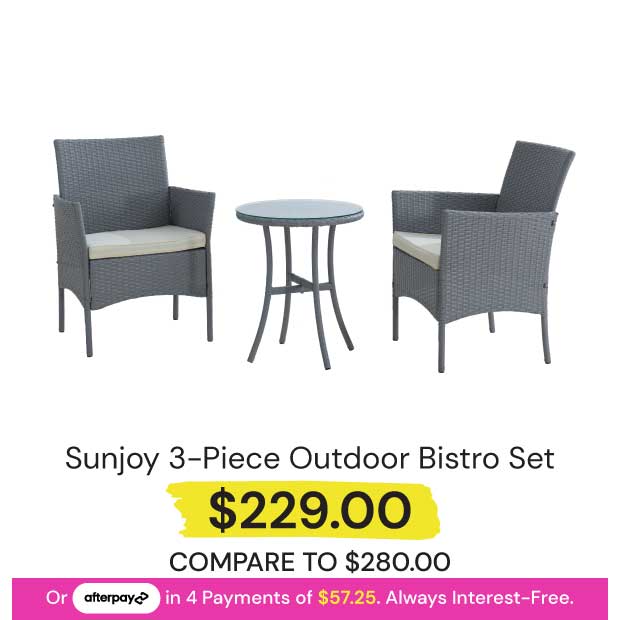 $229 Sunjoy 3-Piece Outdoor Bistro Set
