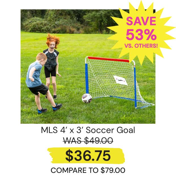MLS 4' x 3' Soccer Goal Now $36.75 Save 53% vs. Others!