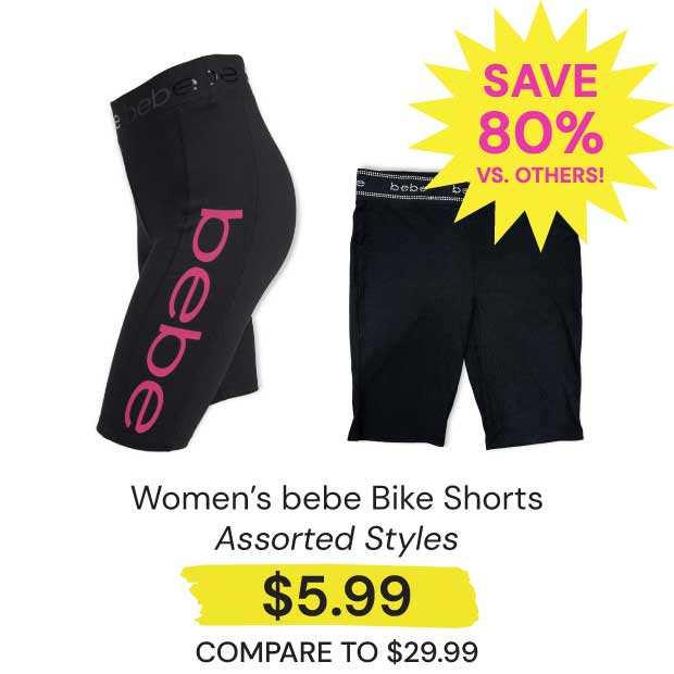 $5.99 Women's bebe Bike Shorts Save 80% vs. Others!
