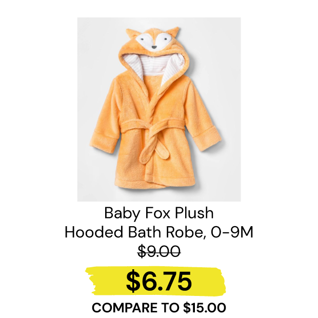 Baby-Boys-Fox-Plush-Bath-Robe---Cloud-Island-Orange-0-9M