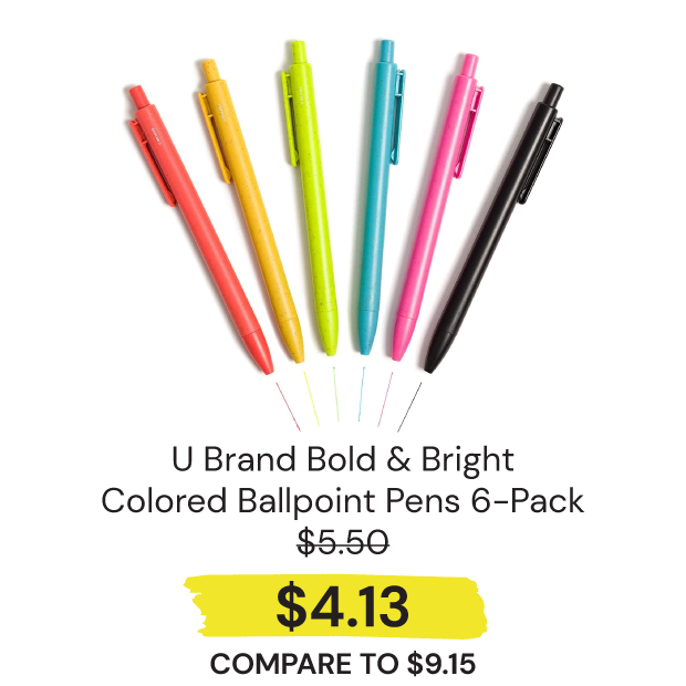 U-Brand-Bold-Bright-Colored-Hybrid-Ink-Eco-Friendly-Ballpo